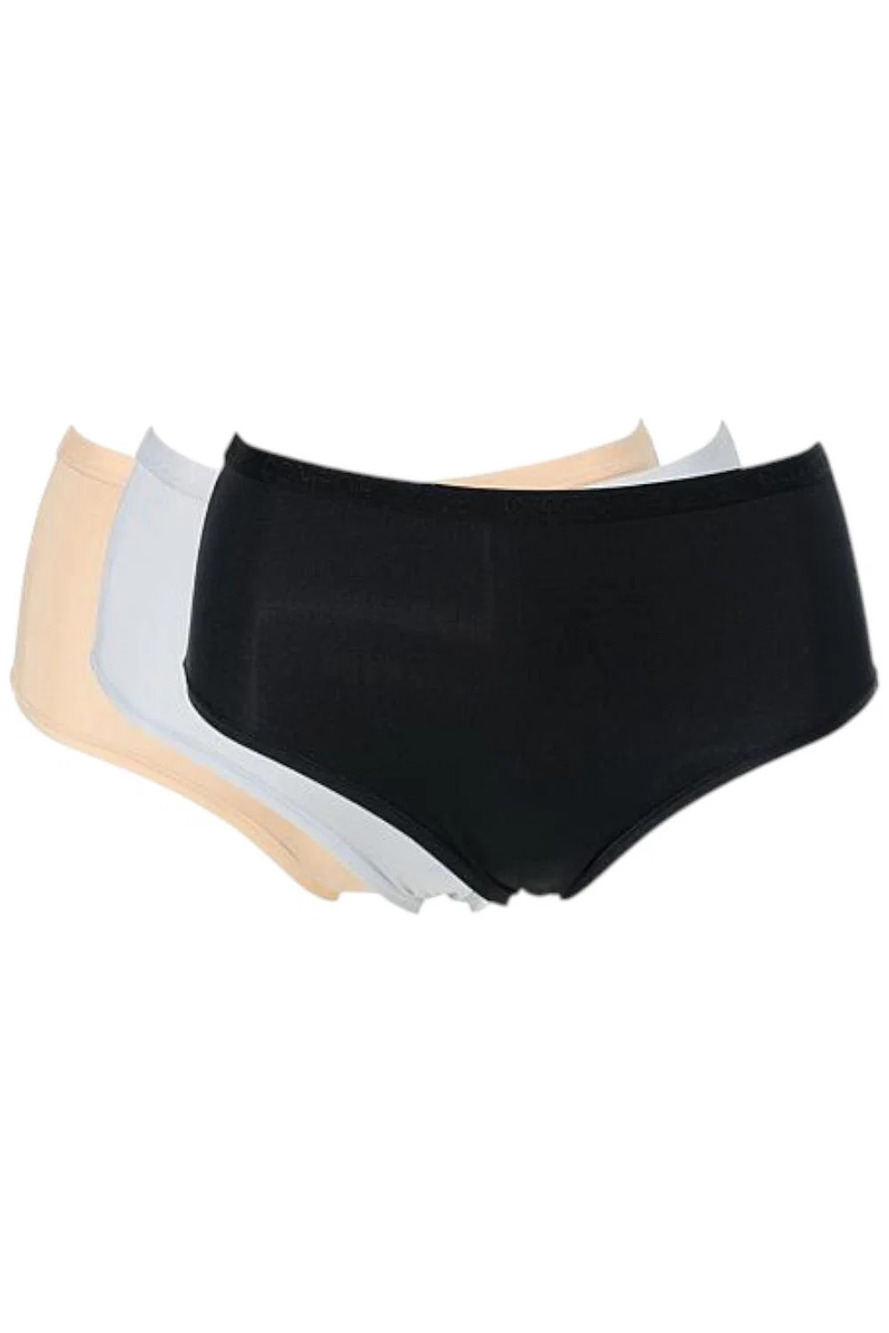 Comfort Code Women's 3pk Smooth Brief Beige/Black/Gray -